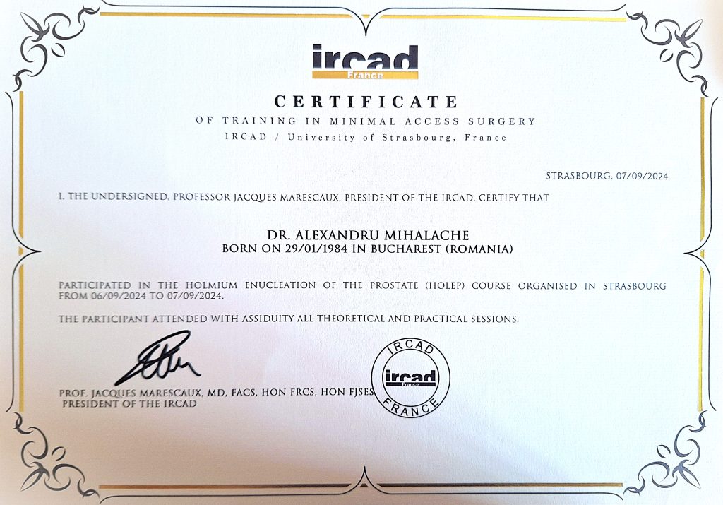 diploma ircad dr. mihalache